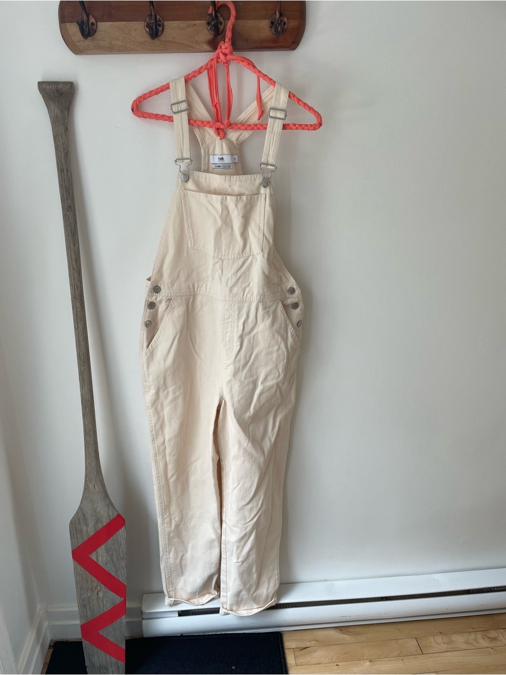 twik Cream Cotton Overalls Jumpsuit